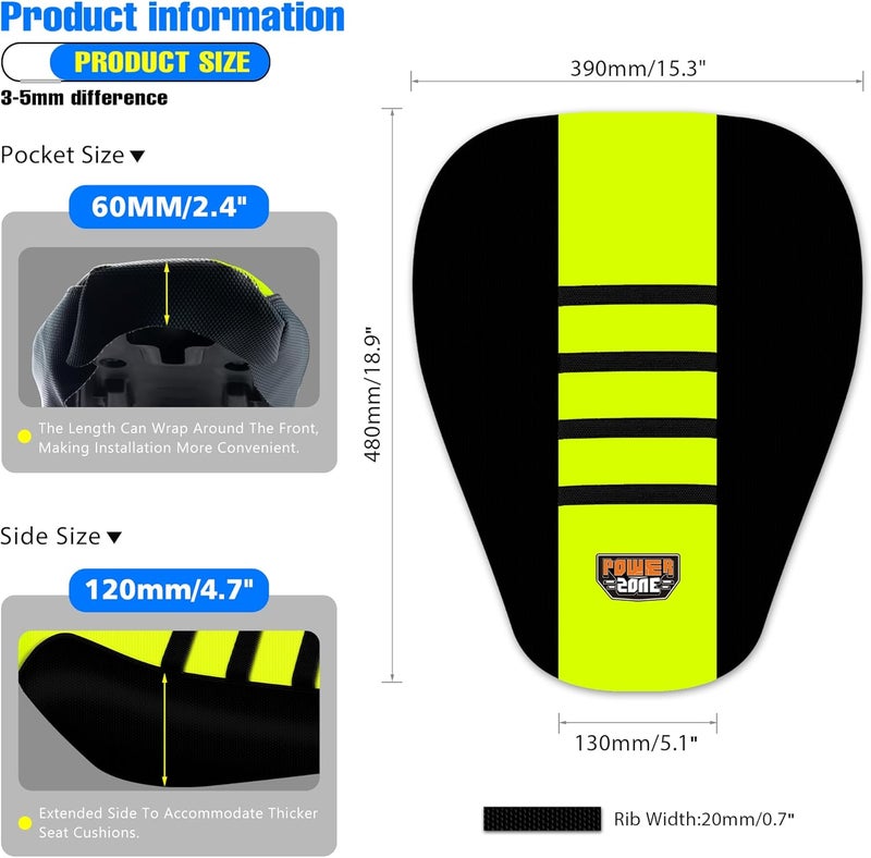 MCHMFG Motorcycle Dirt Bike Seat Cover for Surron Sur Ron Light Bee X/S - E Bike Seat Cover (Top Fluo Yellow) - Image 4